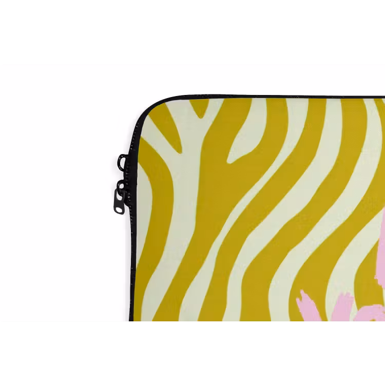 Zebraprint - Priority - Roze laptophoes neopreen klein -detail
