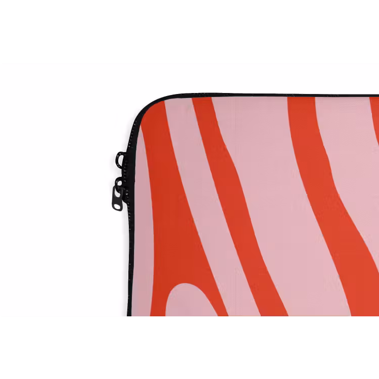 Zebraprint - Roze - Rood - Dierenprint laptophoes neopreen klein -detail