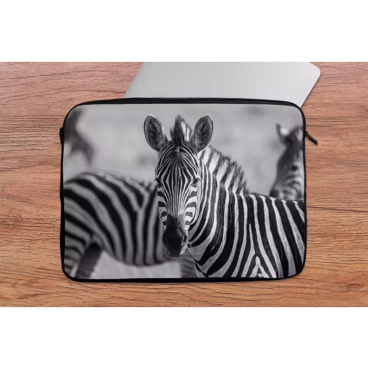 Zebra's - Zwart - Wit laptophoes neopreen klein -tafel