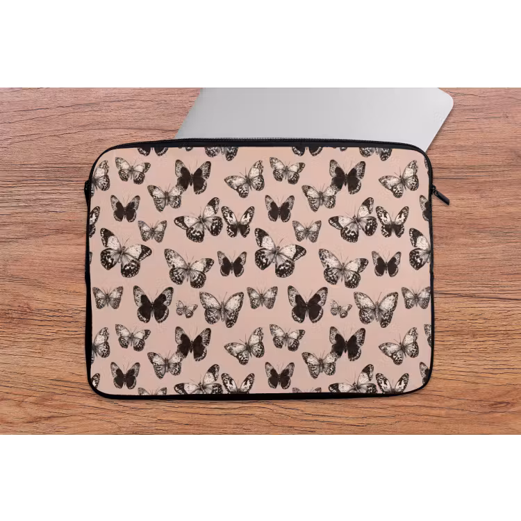 Tijdloos - Vlinders - Perzik laptophoes neopreen klein 279 -tafel