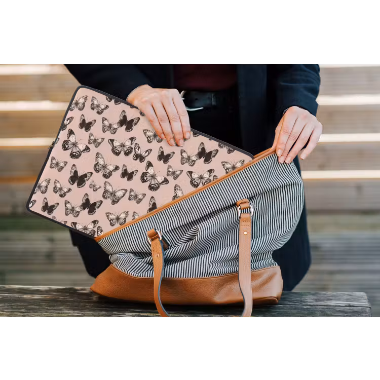 Tijdloos - Vlinders - Perzik laptophoes neopreen klein 279 -tas