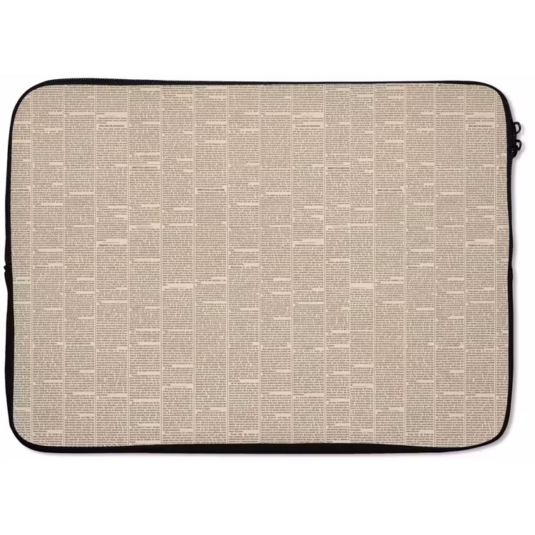 Krant - Nieuws - Historisch - Vintage - Beige laptophoes neopreen klein -zkaufland3dotto