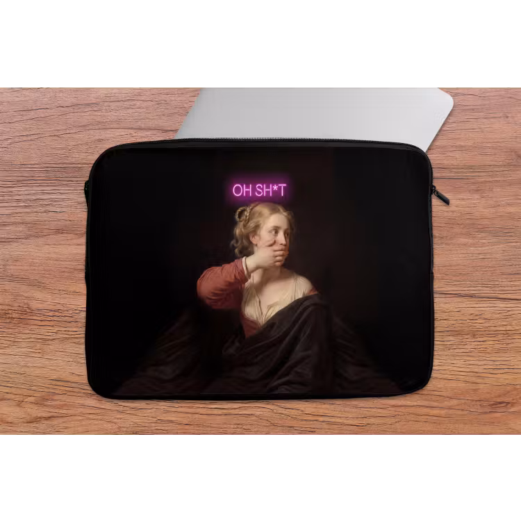 Quote - Neon - vrouw laptophoes neopreen klein -tafel