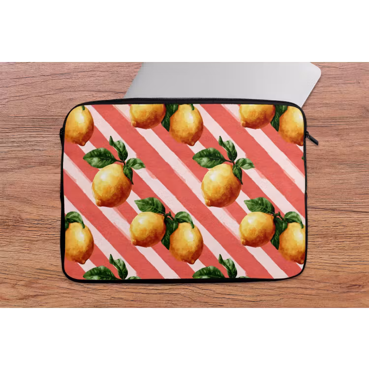 Citroen - Geïllustreerd - Oranje laptophoes neopreen klein 279 -tafel
