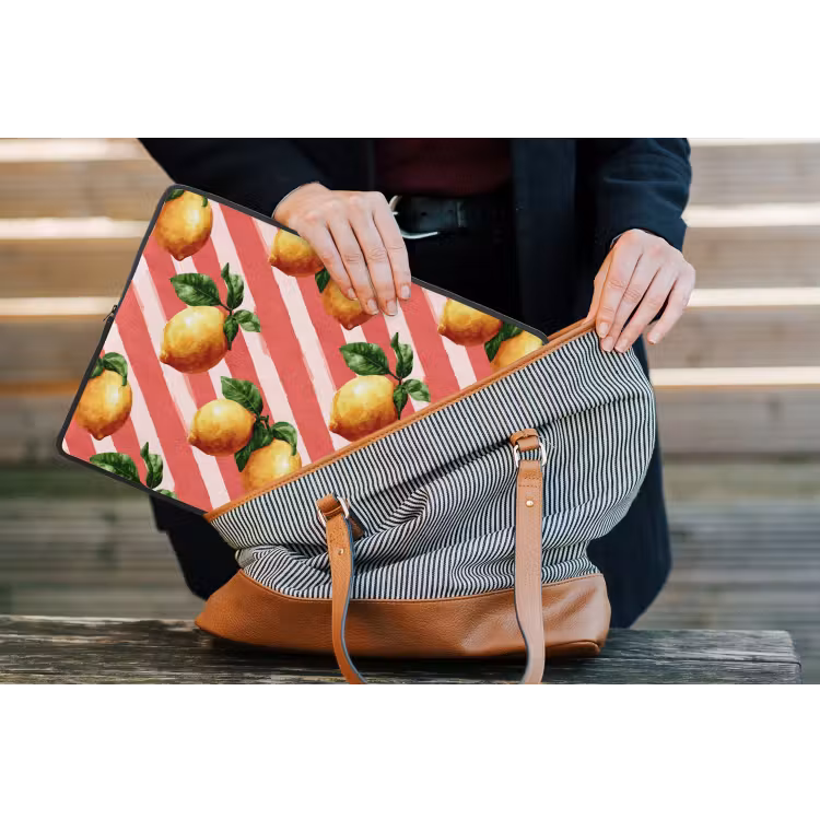 Citroen - Geïllustreerd - Oranje laptophoes neopreen klein 279 -tas