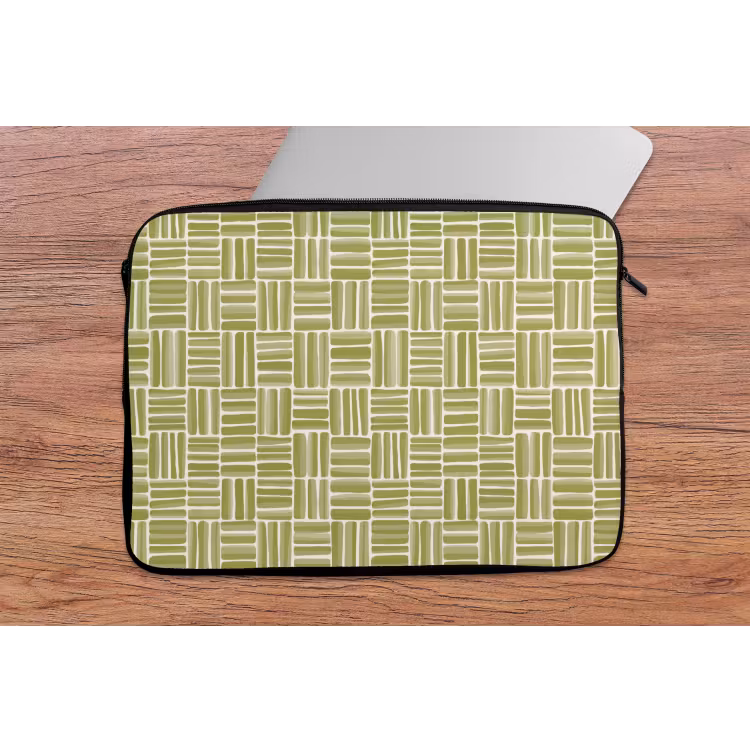 Vlecht - Patroon - Groen laptophoes neopreen klein 279 -tafel