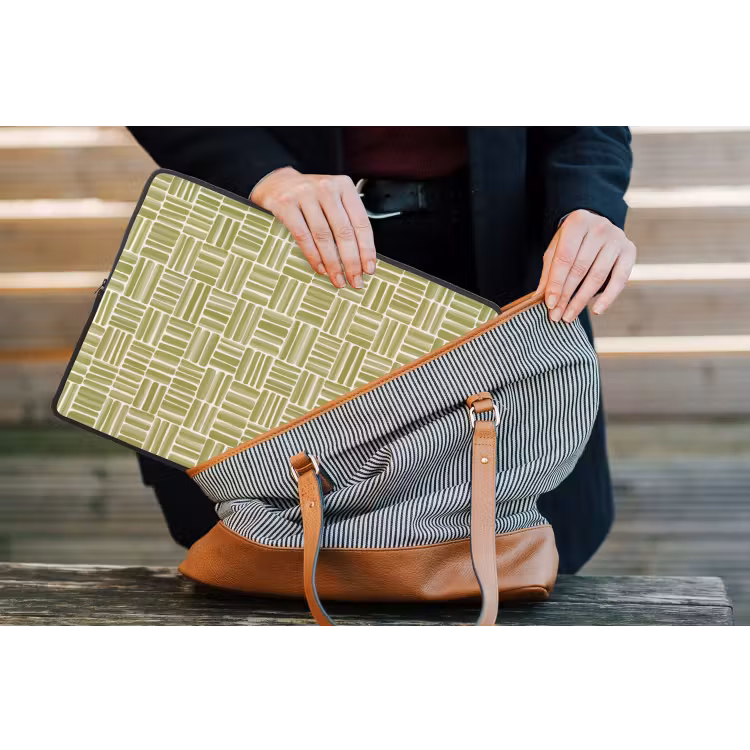 Vlecht - Patroon - Groen laptophoes neopreen klein 279 -tas