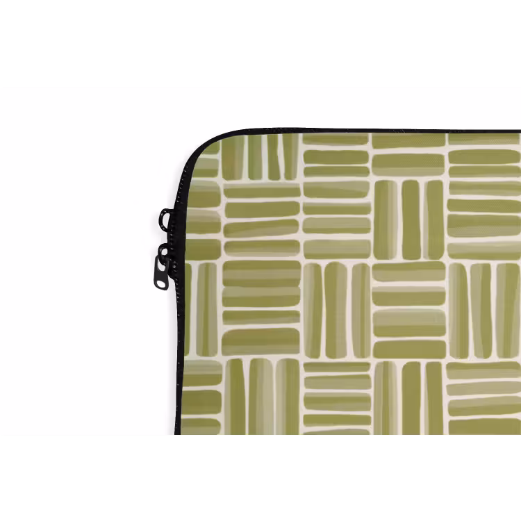 Vlecht - Patroon - Groen laptophoes neopreen klein 279 -detail