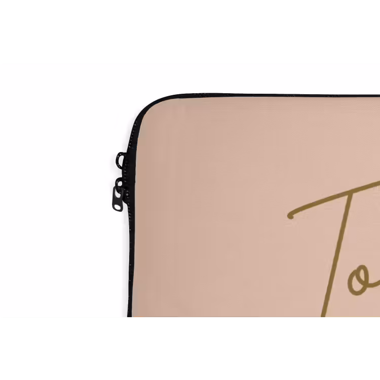 Too old for dicaprio - Roze - Groen laptophoes neopreen klein -detail