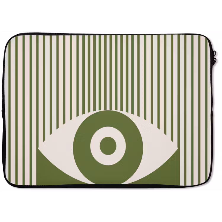 Abstract - Oog - Strepen - Modern - Groen laptophoes neopreen klein -zkaufland3dotto