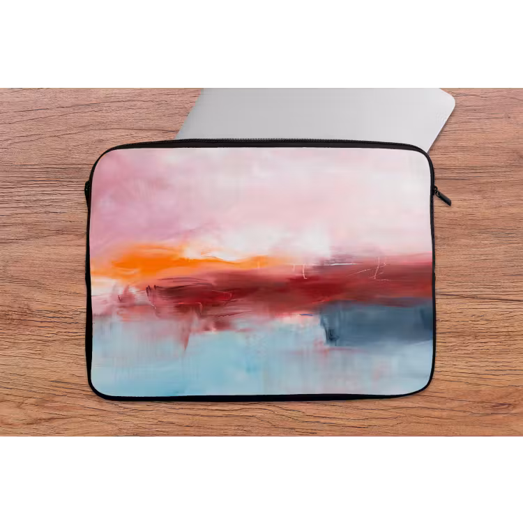 Abstract - Kleuren - Modern - Kunst - Roze laptophoes neopreen klein -tafel