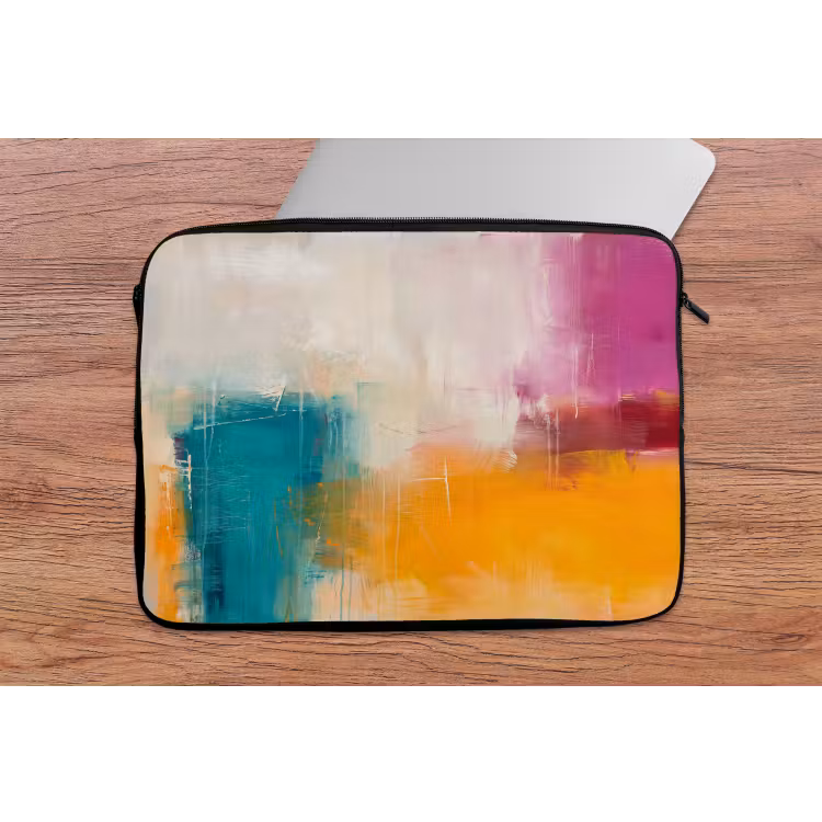Abstract - Kleurrijk - Modern - Kunst - Oranje laptophoes neopreen klein -tafel