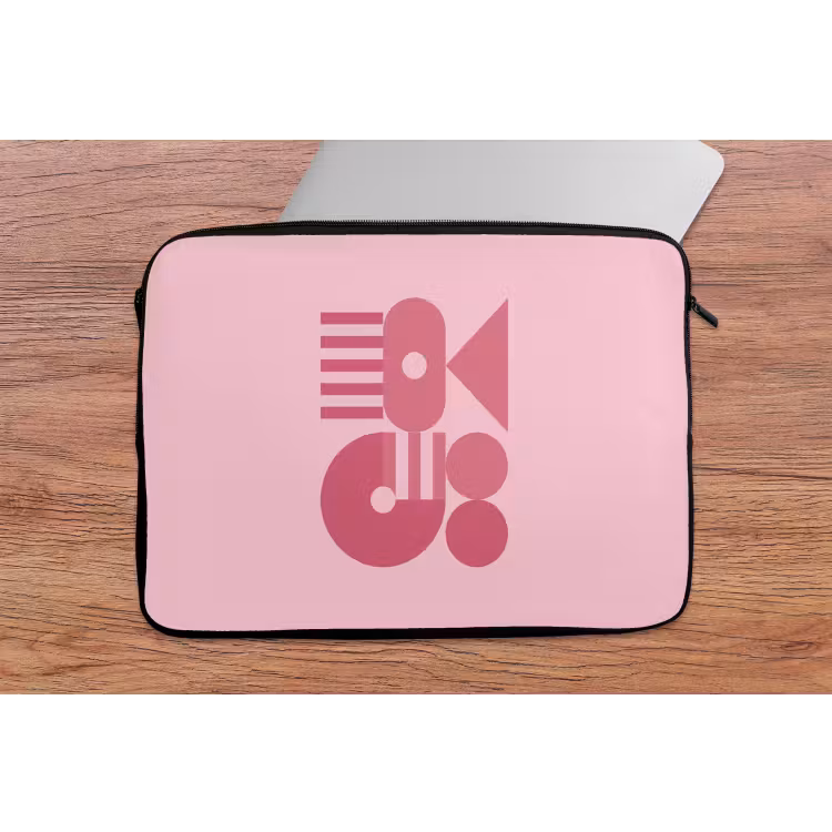 Abstract - Geometrisch - Vormen - Roze laptophoes neopreen klein -tafel