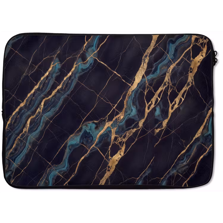 Abstract - Gouden lijnen - Kunst - Modern - Zwart laptophoes neopreen klein -zkaufland3dotto
