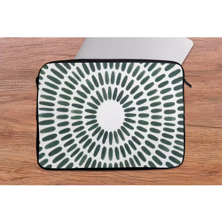 Abstract - Cirkel - Patroon - Modern - Groen laptophoes neopreen klein -tafel