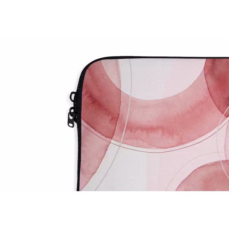 Abstract - Cirkels - Modern - Roze - Kunst laptophoes neopreen klein -detail