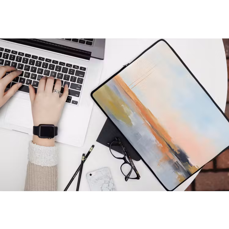 Abstract - Landschap - Horizon - Modern - Kleurrijk laptophoes neopreen klein -bureau