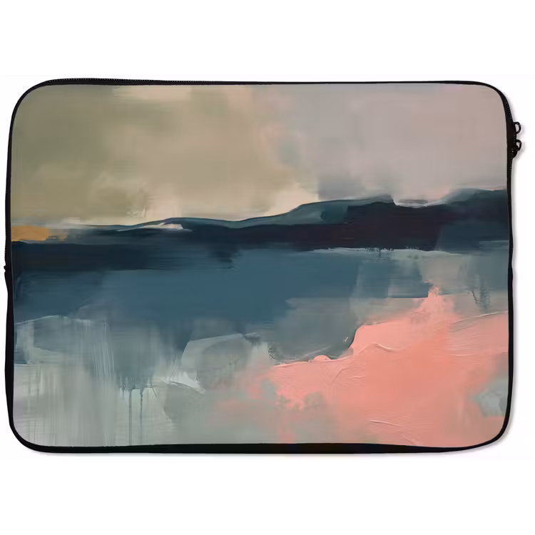 Abstract - Landschap - Kunst - Modern - Groen - Blauw laptophoes neopreen klein -zkaufland3dotto