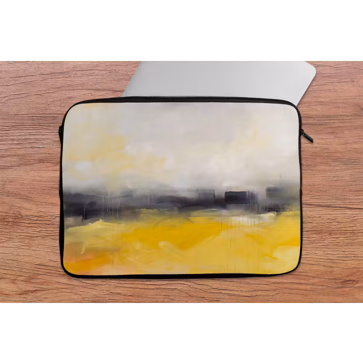 Abstract - Landschap - Modern - Geel laptophoes neopreen klein -tafel