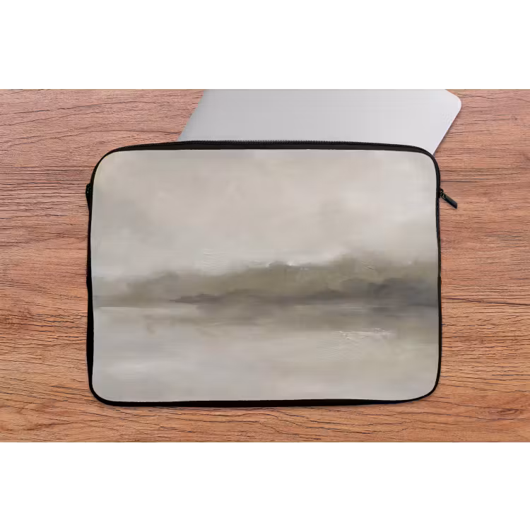 Abstract - Landschap - Nevel - Modern - Grijs laptophoes neopreen klein -tafel