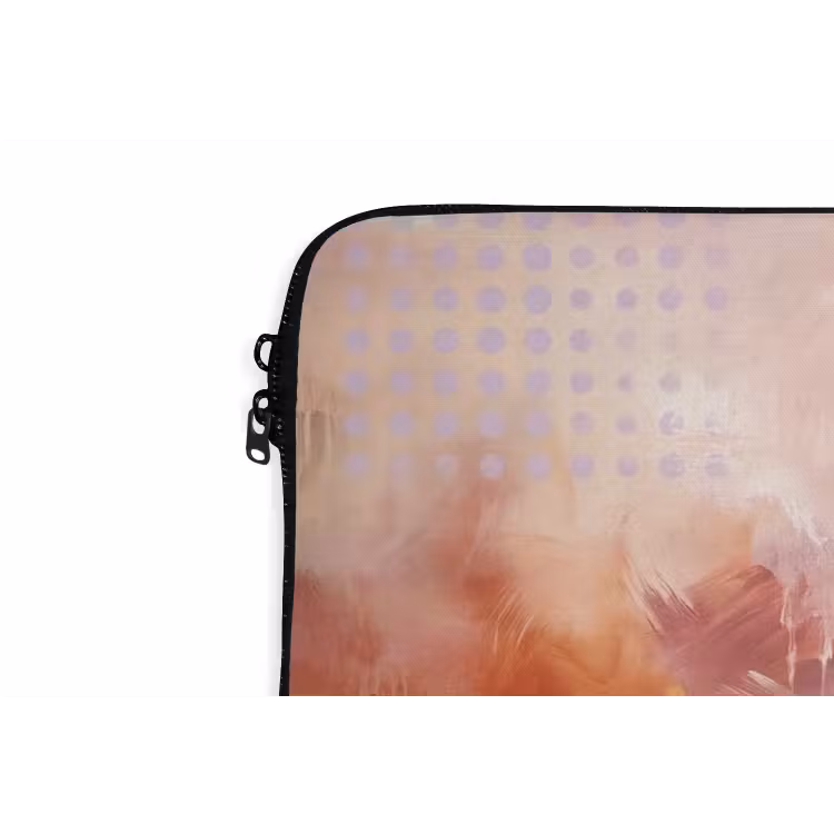 Abstract - Rood - Goud - Modern - Kunst laptophoes neopreen klein -detail