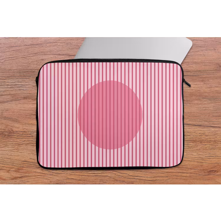 Abstract - Strepen - Ovaal - Roze - Modern laptophoes neopreen klein -tafel
