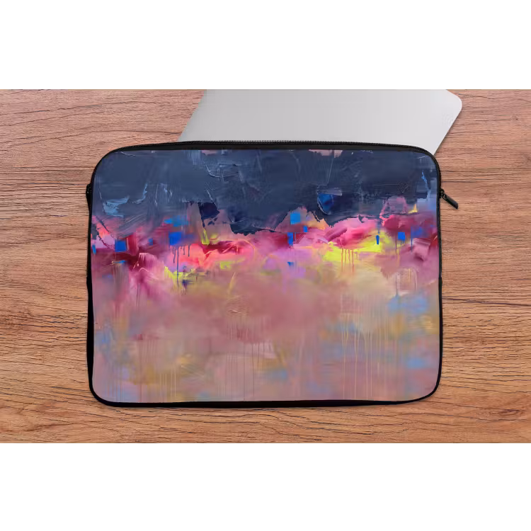 Abstract - Textuur - Kleuren - Modern - Roze laptophoes neopreen klein -tafel