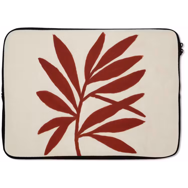 Tak - Bladeren - Rood laptophoes neopreen klein -zkaufland3dotto