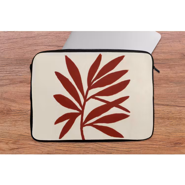Tak - Bladeren - Rood laptophoes neopreen klein -tafel