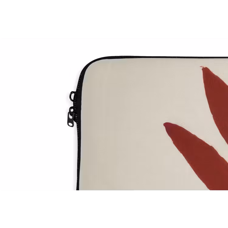 Tak - Bladeren - Rood laptophoes neopreen klein -detail