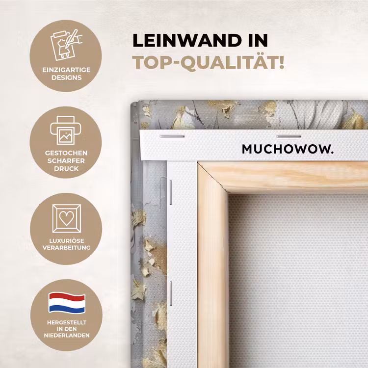 Boom - Wit - Goud - Verflook Canvas - Meerluiken 2 luik klein -usp-de