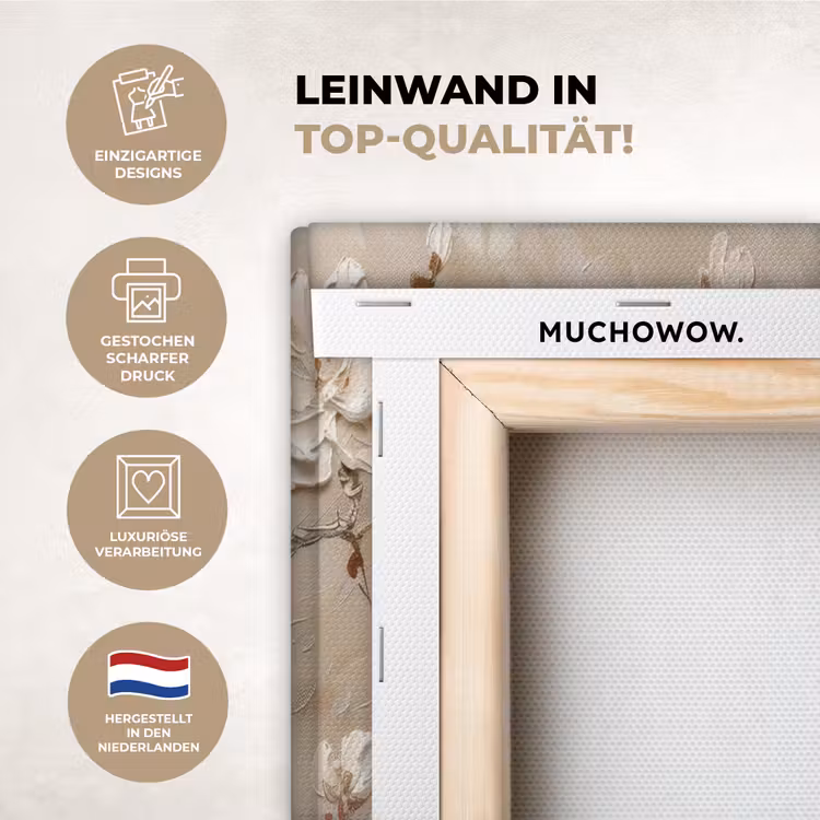 Beige - Bloesem - Modern Canvas - Meerluiken 2 luik klein -usp-de