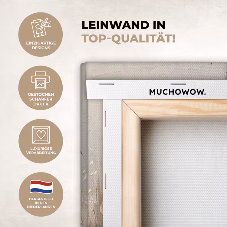 Bloemen - Beige - Modern - Roze Canvas - Meerluiken 2 luik klein -usp-de