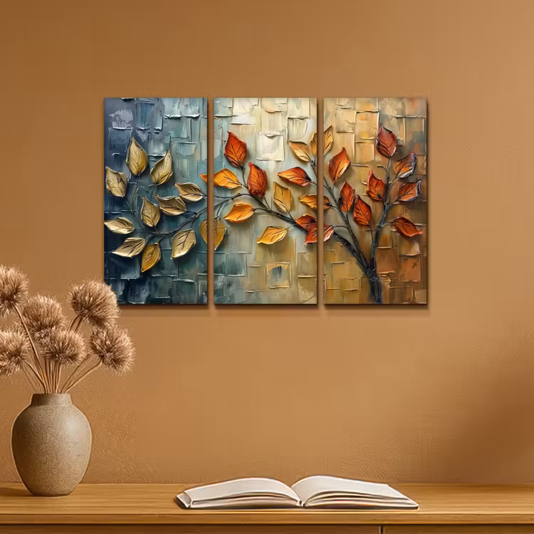 Boom - Bladeren - Natuur - Verflook Canvas - Meerluiken 3 luik klein -sfeer5