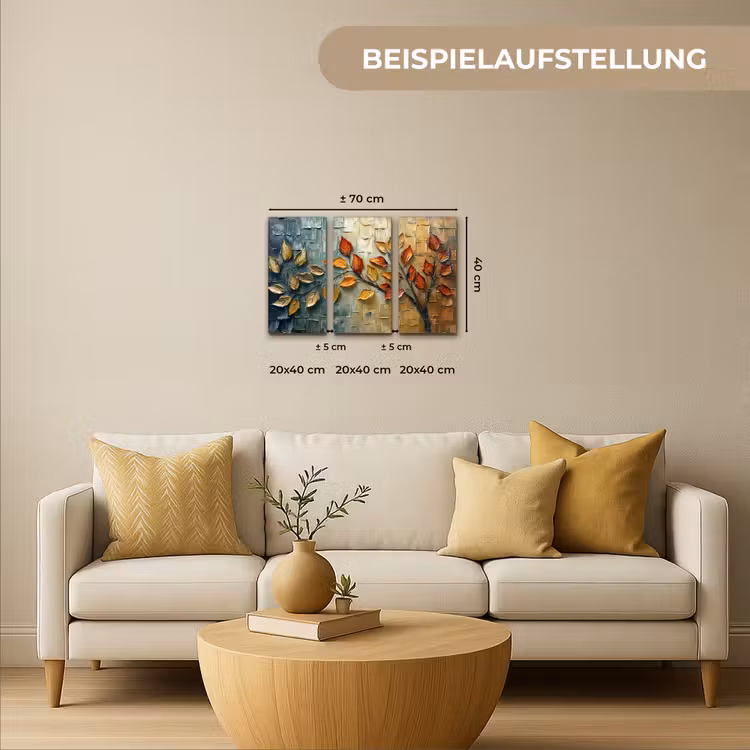 Boom - Bladeren - Natuur - Verflook Canvas - Meerluiken 3 luik klein -sfeer6-formaat-de