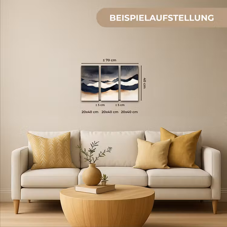 Landschap - Abstract - Modern Canvas - Meerluiken 3 luik klein -sfeer6-formaat-de