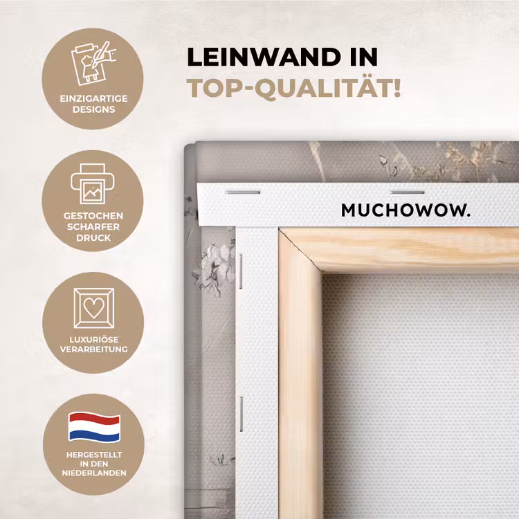 Amandelbloesem - Abstract - Beige Canvas - Meerluiken 3 luik klein -usp-de