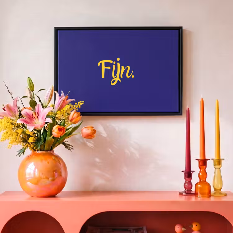 Blauw - Geel - Fijn Canvas met baklijst klein -atmosphere_sfeer3_global