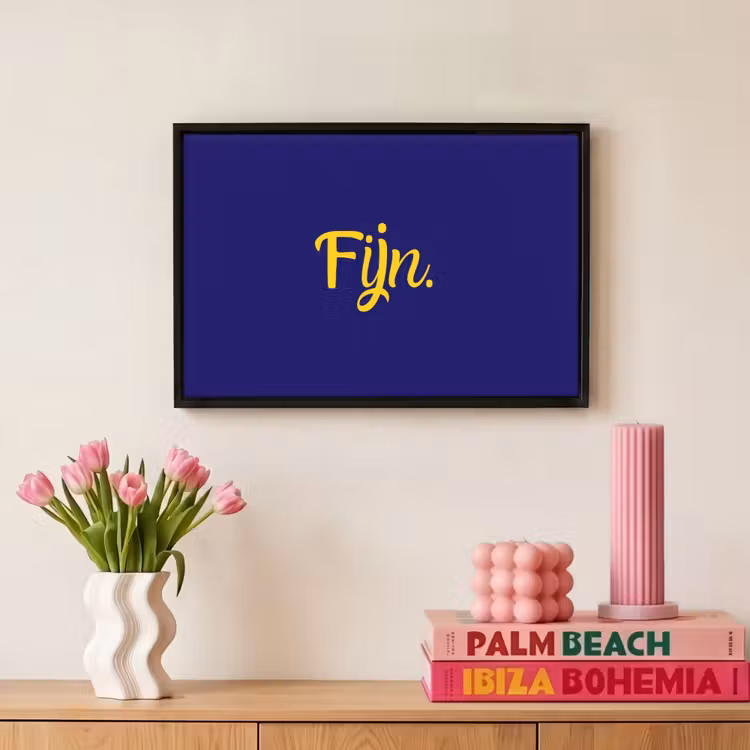 Blauw - Geel - Fijn Canvas met baklijst klein -atmosphere_sfeer1_global