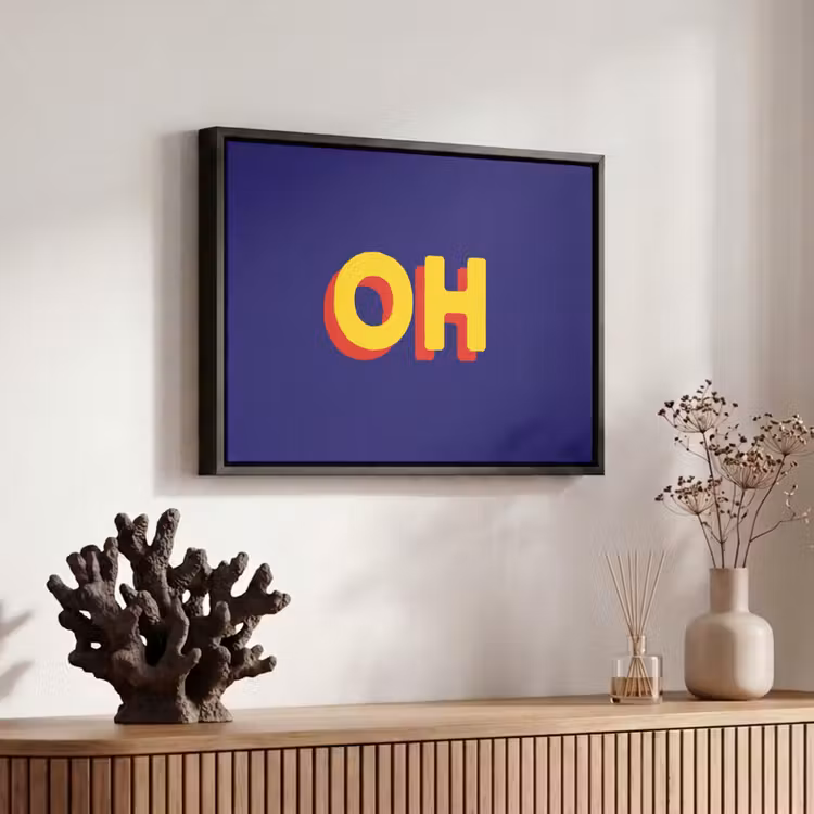 Blauw - Geel - OH - Schaduw Canvas met baklijst klein -atmosphere_sfeer4_global