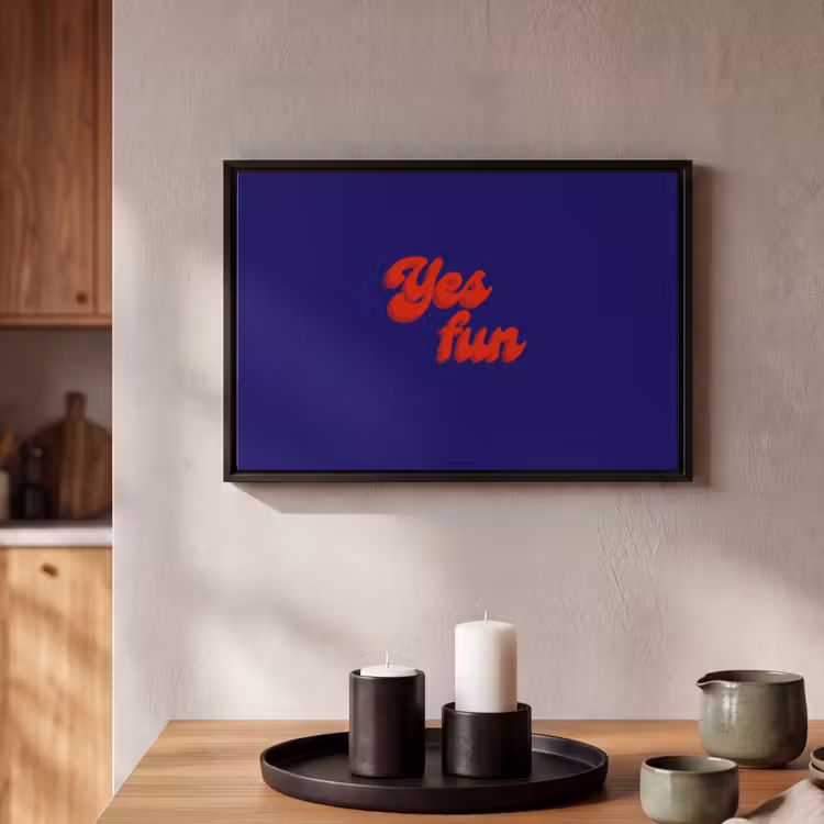 Blauw - Rood - Yes fun - 3D Canvas met baklijst klein -atmosphere_sfeer2_global