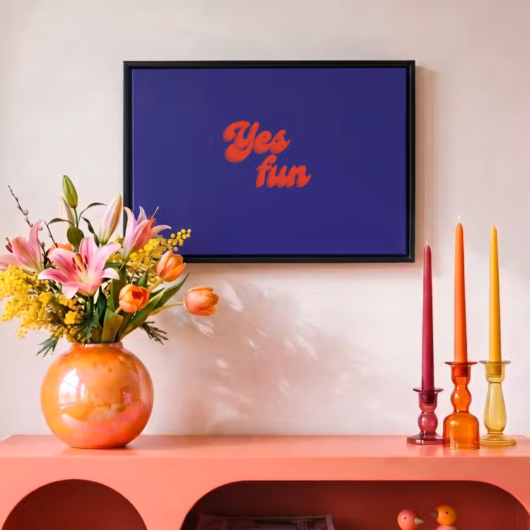 Blauw - Rood - Yes fun - 3D Canvas met baklijst klein -atmosphere_sfeer3_global