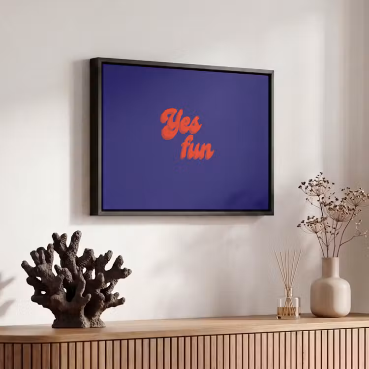 Blauw - Rood - Yes fun - 3D Canvas met baklijst klein -atmosphere_sfeer4_global