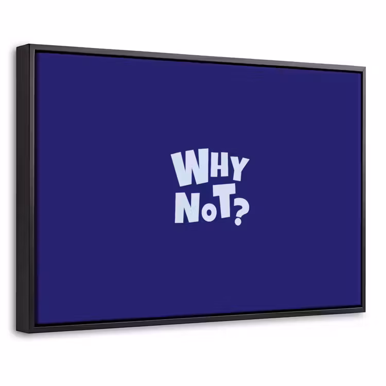 Blauw - Why not - Minimalistisch Canvas met baklijst klein -threedimensional_3d_global