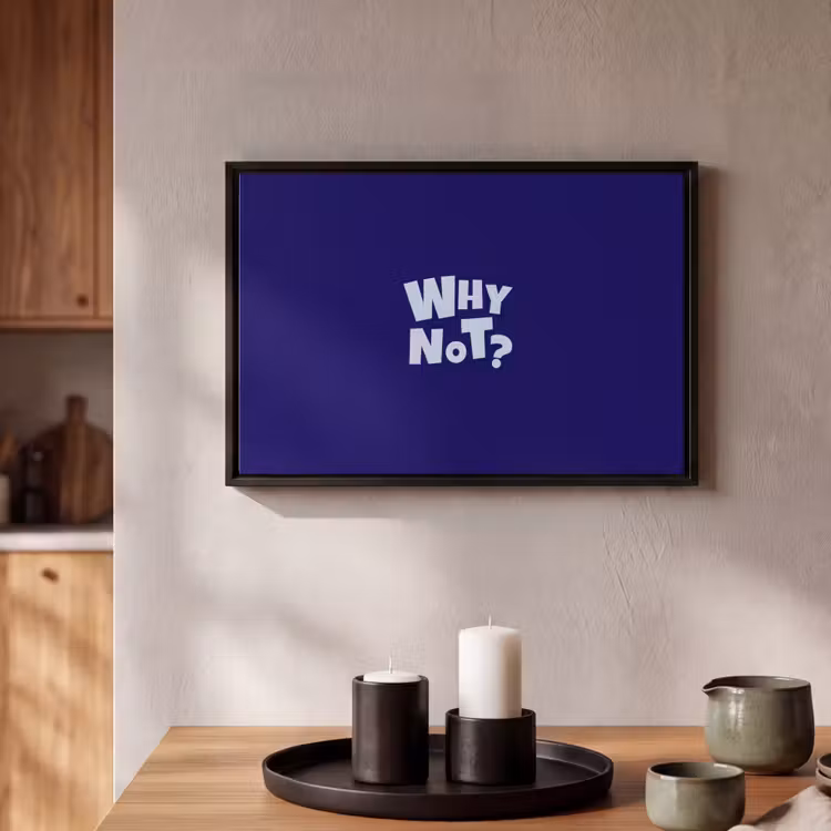 Blauw - Why not - Minimalistisch Canvas met baklijst klein -atmosphere_sfeer2_global