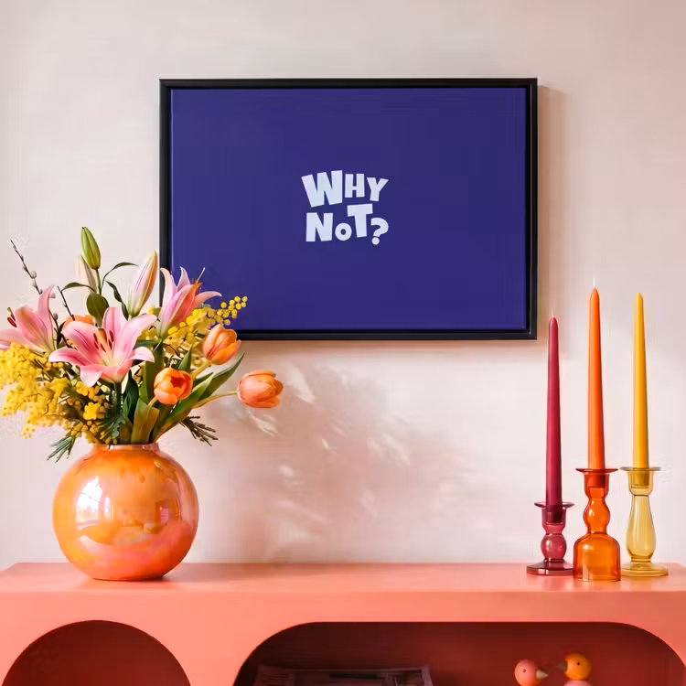 Blauw - Why not - Minimalistisch Canvas met baklijst klein -atmosphere_sfeer3_global