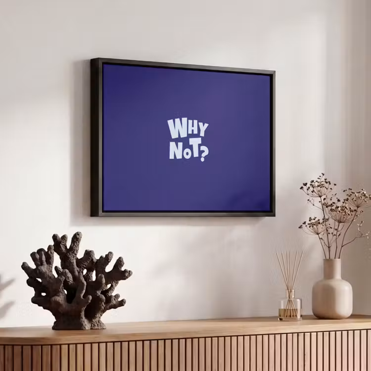 Blauw - Why not - Minimalistisch Canvas met baklijst klein -atmosphere_sfeer4_global