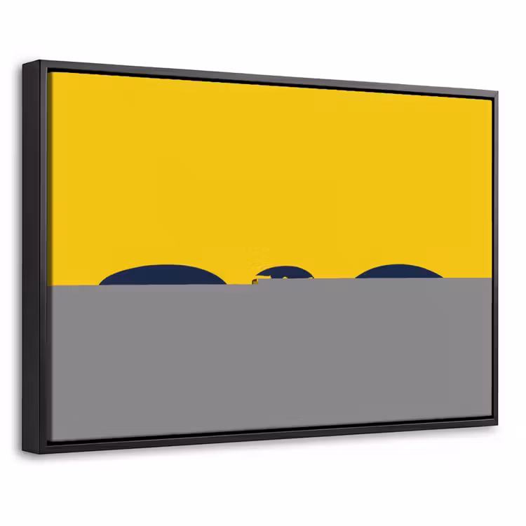 Geel - Think big - Grafisch Canvas met baklijst klein -threedimensional_3d_global