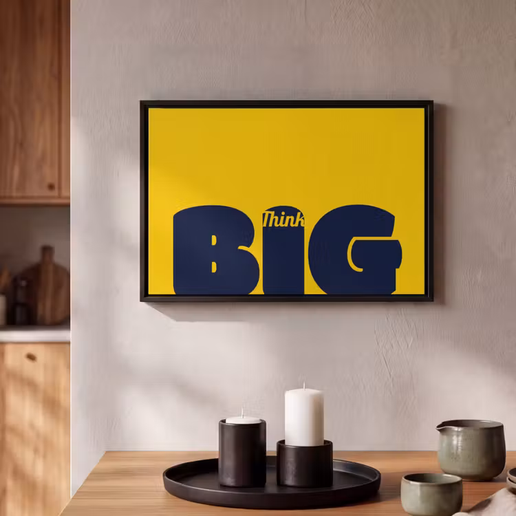 Geel - Think big - Grafisch Canvas met baklijst klein -atmosphere_sfeer2_global