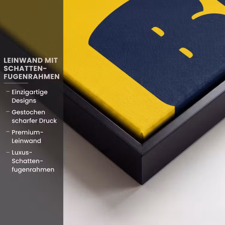 Geel - Think big - Grafisch Canvas met baklijst klein -uniquesellingpoint_productkenmerken_DE